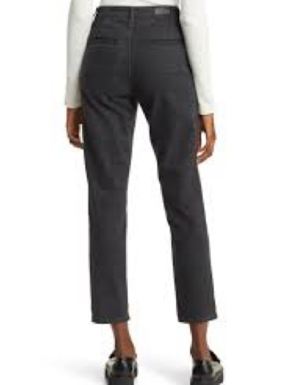 LOFT Black Ankle Cropped Straight-Leg Pants